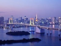 Hauptstadt Tokyo bei Nacht