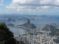 Blick vom Corcovado über Botafogo zum Zuckerhut